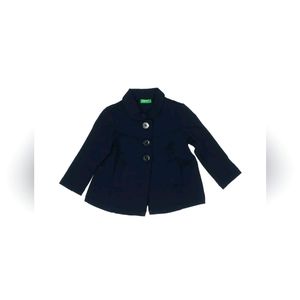 United Colors of Benetton Baby Navy Blue Pea Coat Jacket EUC! Size 12 months